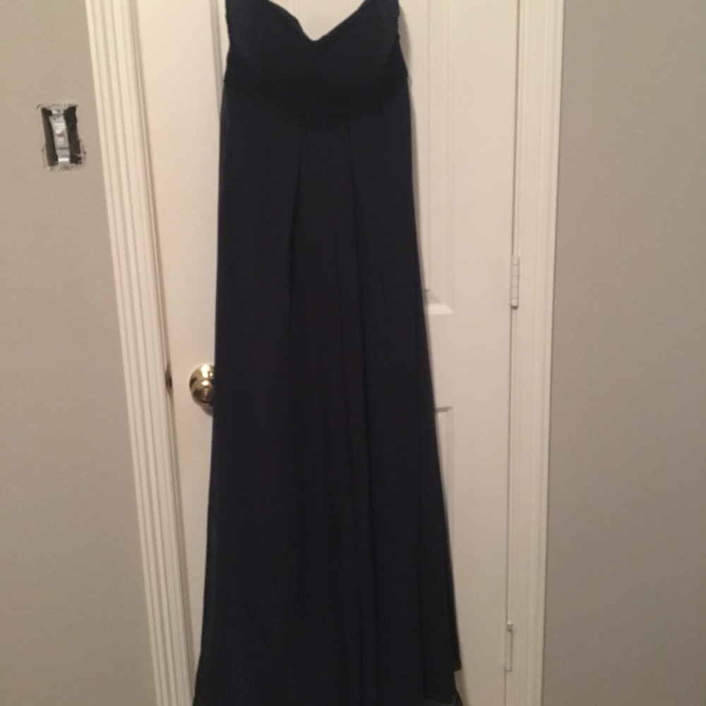 Mori Lee strapless lace and chiffon bridesmaid